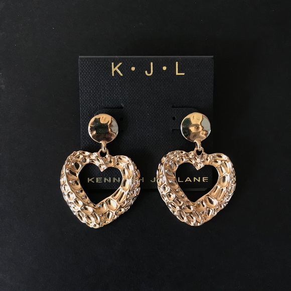 LAST PAIR NEW KENNETH JAY LANE OPEN HEART EARRINGS - Picture 3 of 7